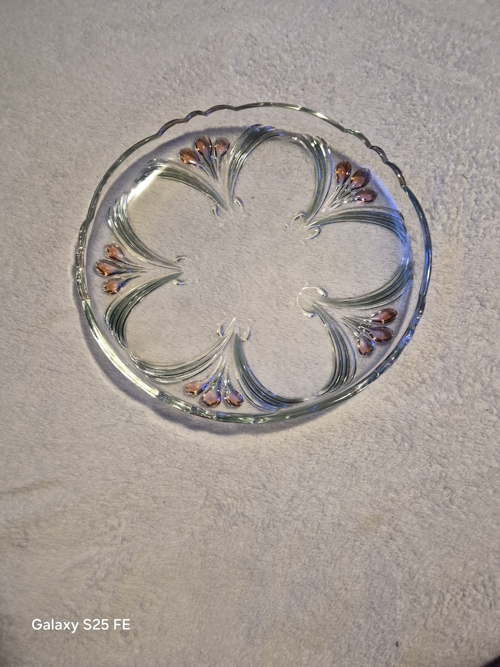Vintage Mikasa "French Bouquet" 12.5-Inch Round Glass Serving Platter